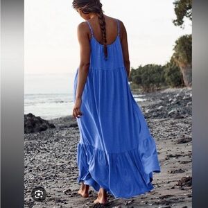 Z Supply Lido Slub Maxi Midi Dress Blue XS
